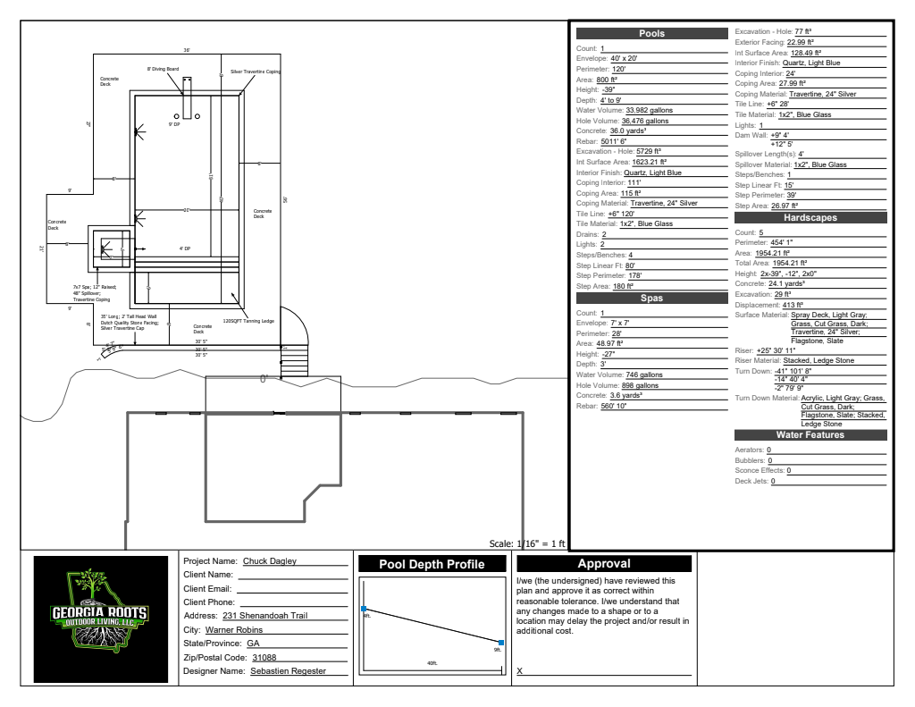 2D backyard plan